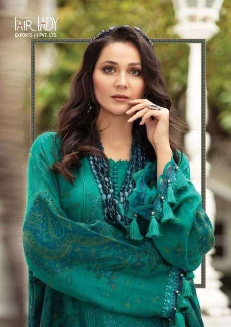 Fair lady maria b lawn collection printed lawn cotton with embroidery work pakistani dress material at wholesale Rate 