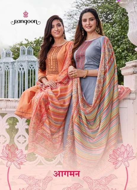 Kessi fabrics rangoon aagman printed lining silk with sequins work readymade suits at wholesale Rate 