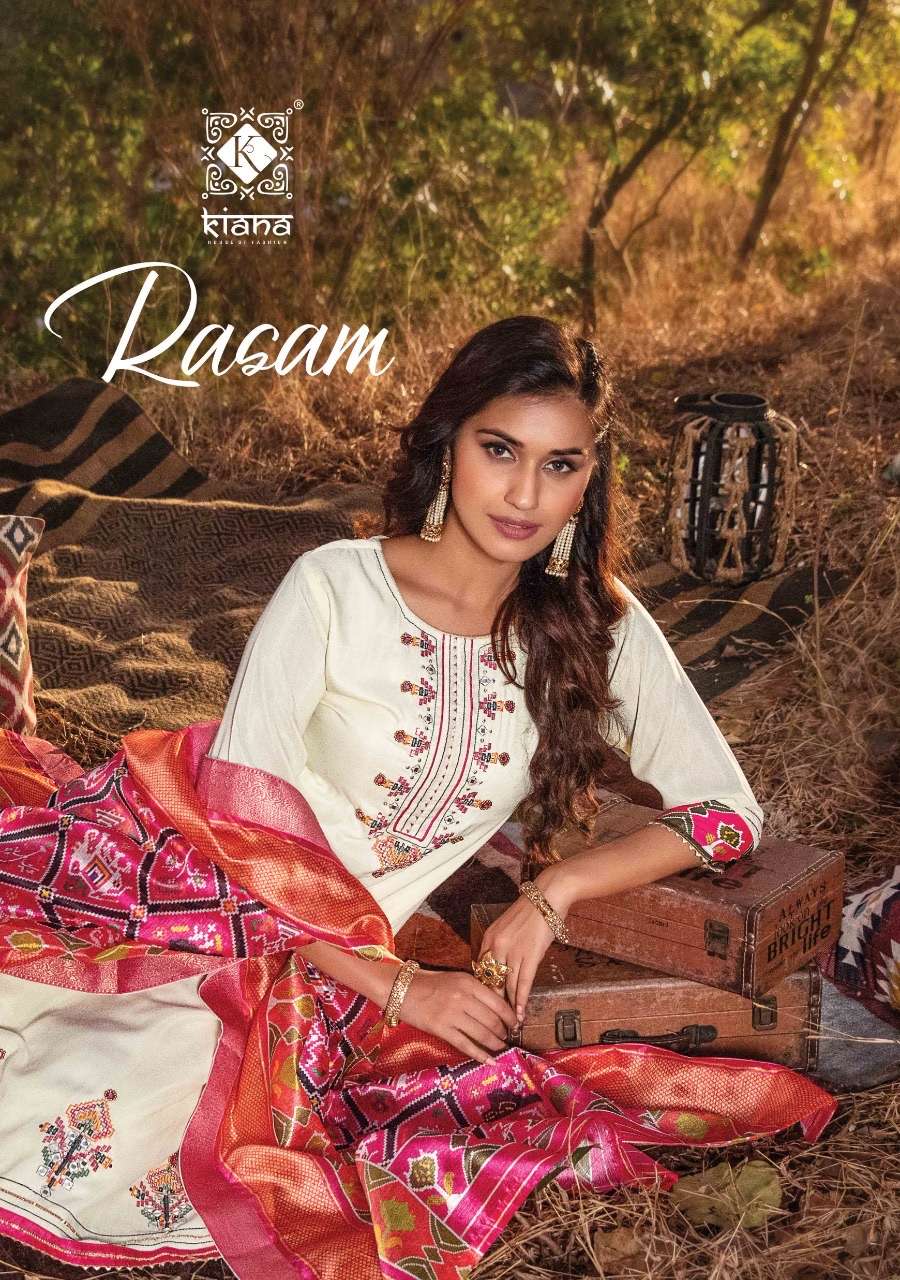 Kiana fashion rasam designer muslin silk with fancy work readymade suits at wholesale Rate 