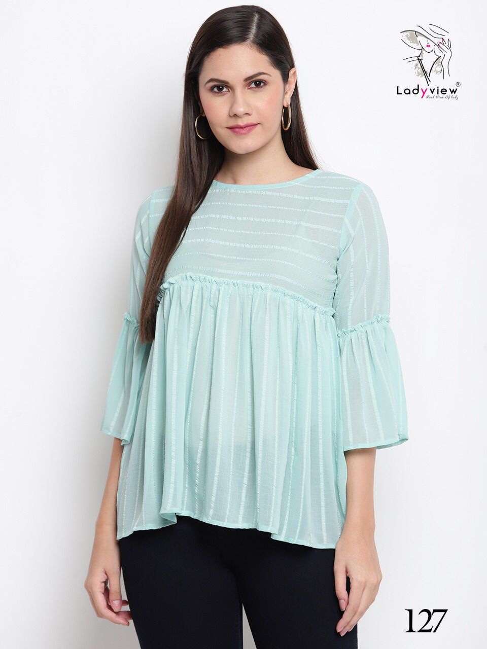 Ladyview westo vol 1 georgette readymade western tops at Wholesale Rate 