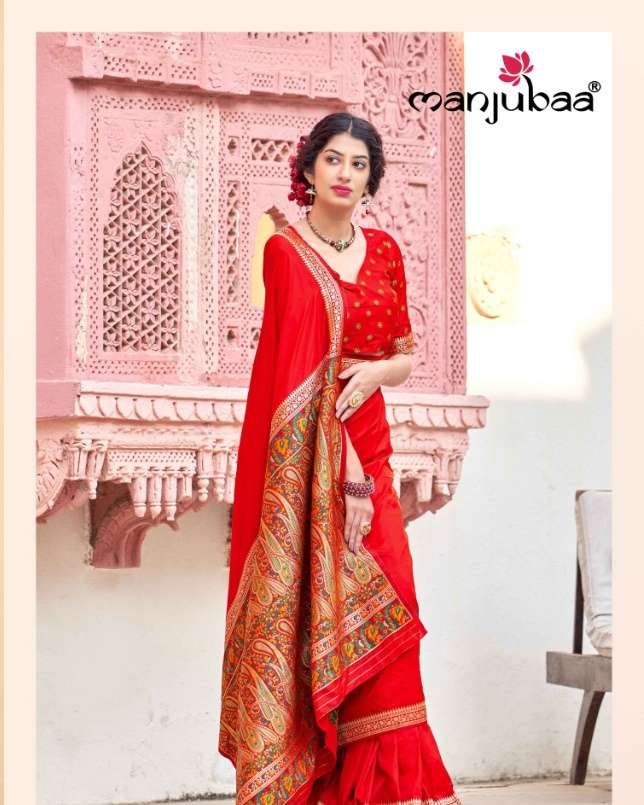 Manjubaa 7100 series  silk party wear saree collection