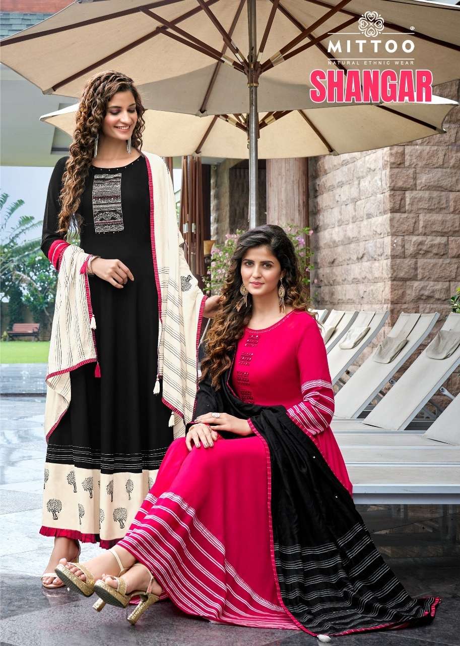 Mittoo shangar pure muslin with work readymade kurtis with bottom at dupatta at Wholesale Rate 