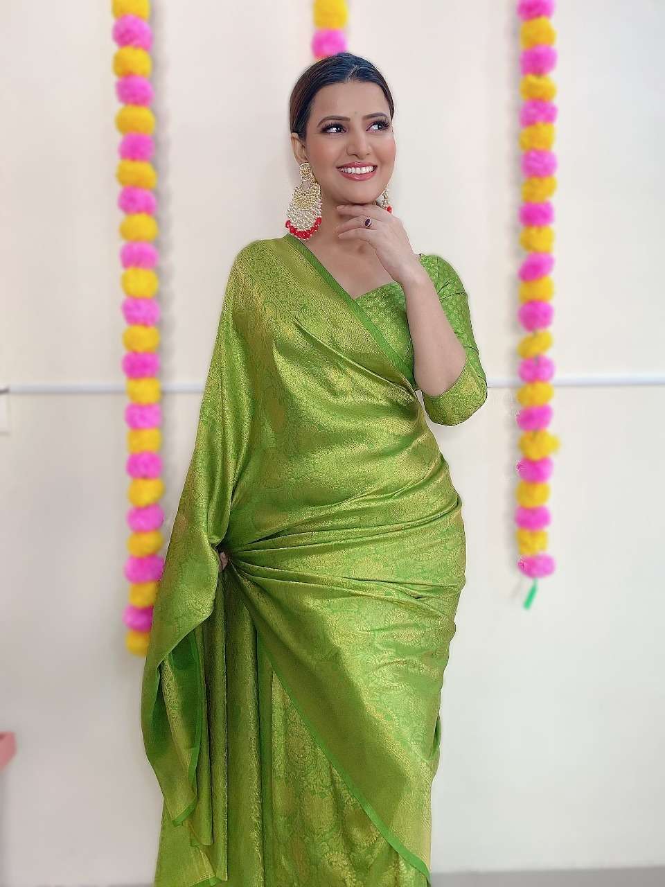 Nylon silk G party wear saree collection