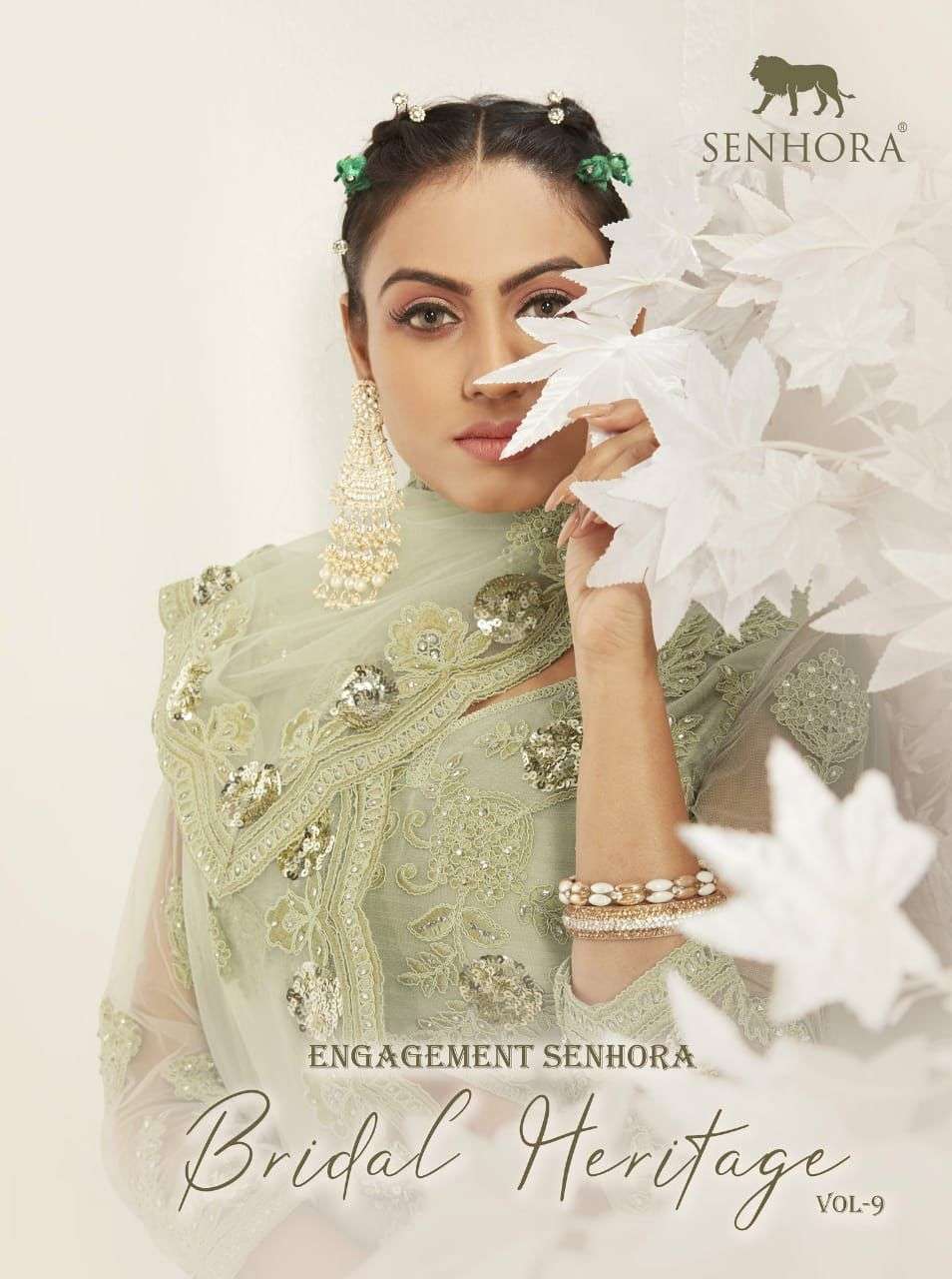 Senhora engagement bridal heritage vol 9 designer net with heavy work lehenga choli collection at wholesale rate 