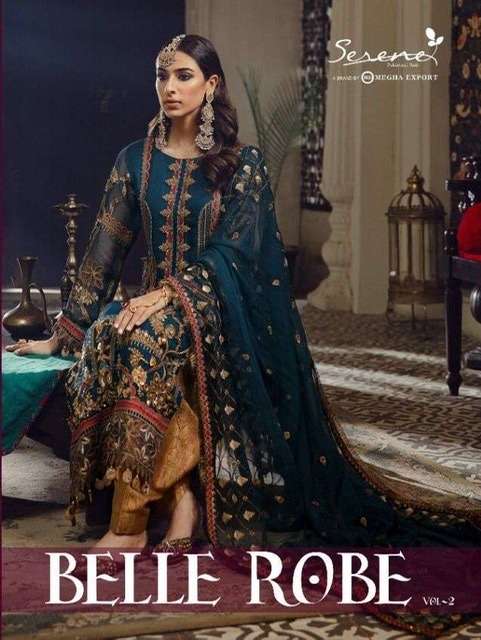 Serene belle robe vol 2 printed faux georgette with heavy embroidery work pakistani dress material at wholesale Rate 