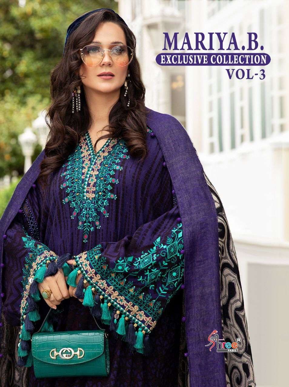 Shree fabs mariya b exclusive collection vol 3 printed pure cotton with embroidery work pakistani dress material at wholesale Rate 