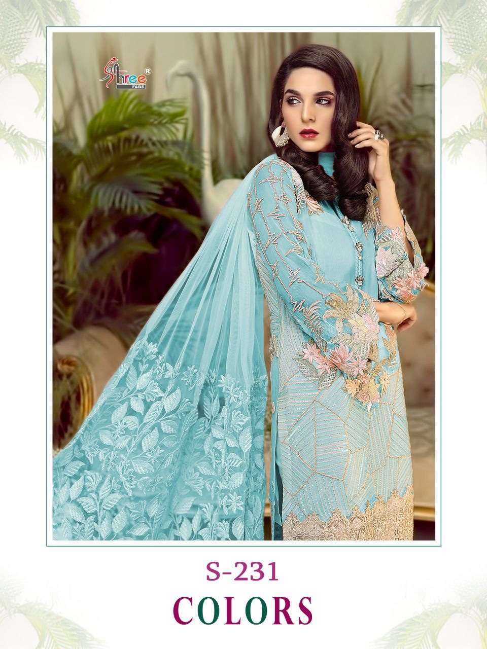 Shree fabs s 231 colors georgette with embroidery work pakistani dress material at wholesale Rate 