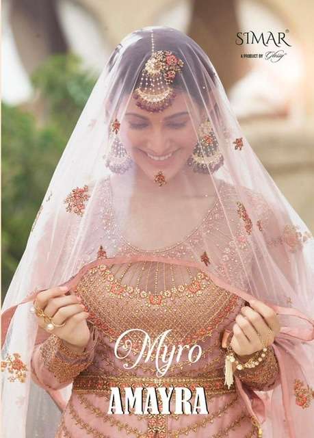 Simar glossy myro amayra net with heavy embroidery work wedding salwar kameez at wholesale Rate 