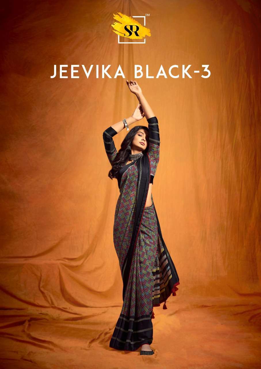 Sr sarees Jeevika vol 3 weighless satin border saree collection