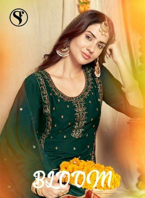 Sweety fashion bloom fancy silk with embroidery work readymade suits at wholesale Rate 