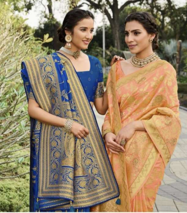 Tathastu 4300 Series Heavy Silk Wedding Wear Sarees Collection At Wholesale Rate
