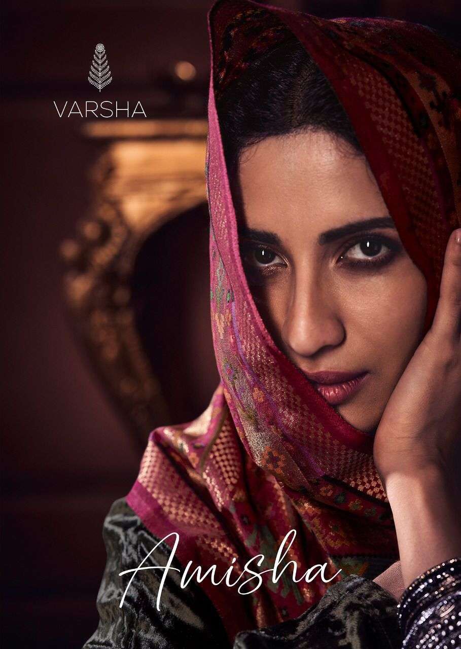Varsha fashion amisha pure velvet with embroidery work dress material at wholesale Rate 
