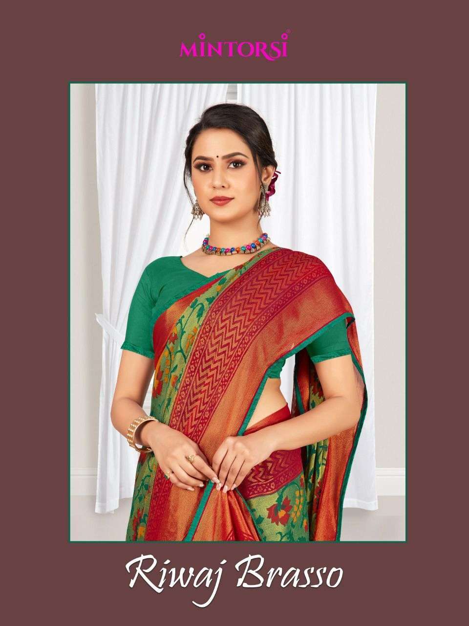 Varsiddhi fashion mintorsi riwaj brasso printed chiffon brasso sarees at wholesale Rate 