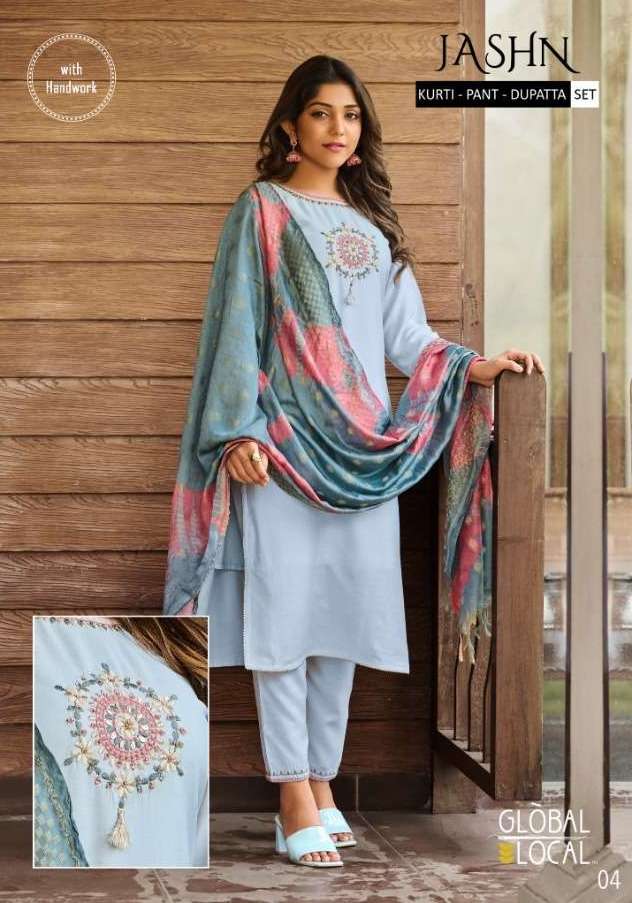100 Miles Global Local Jashn Muslin with Handwork Readymade Suits at Wholesale Rate
