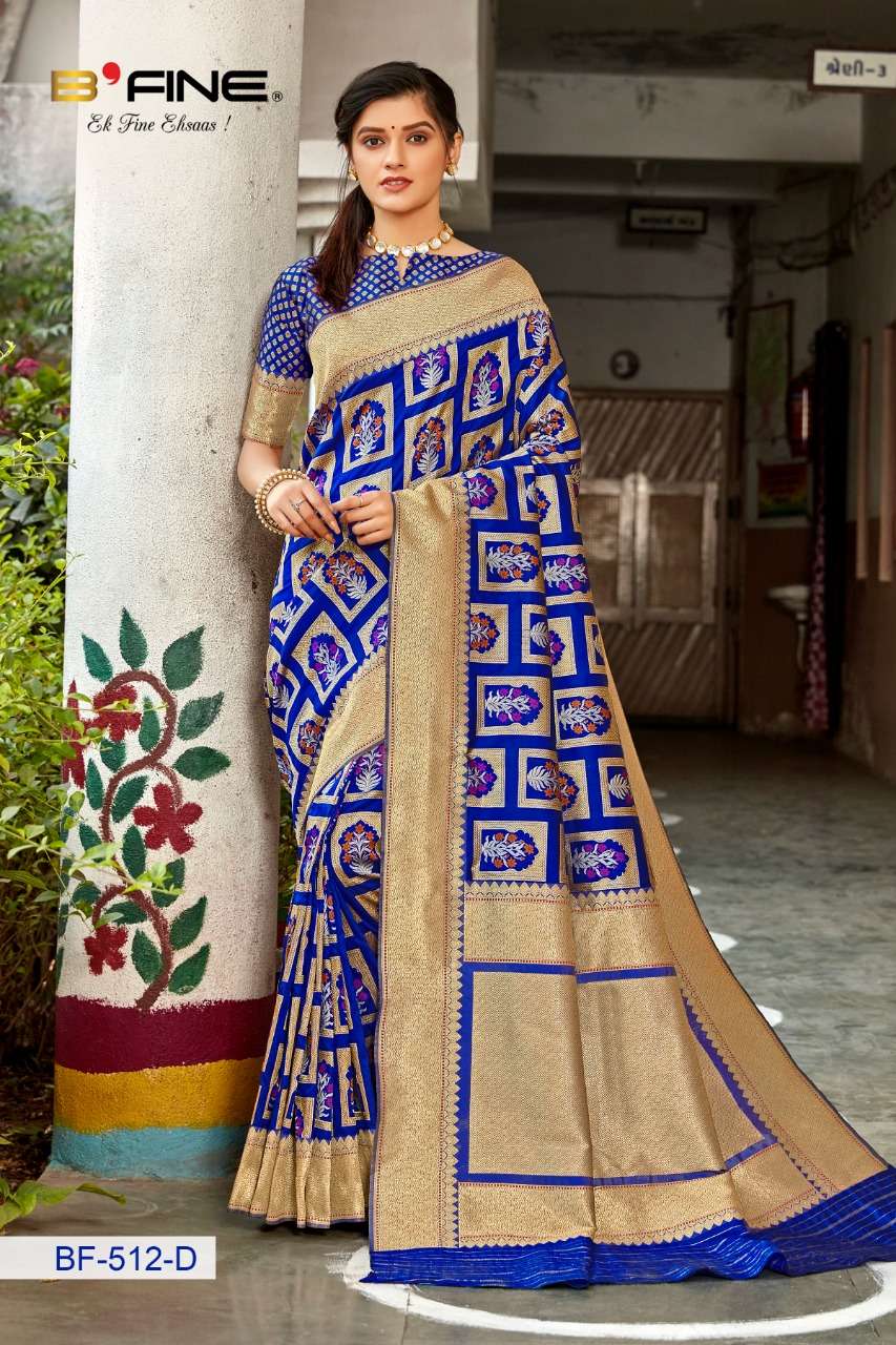 B Fine Pathshala Soft Silk Wedding Wear Sarees Collection At Wholesale Rate