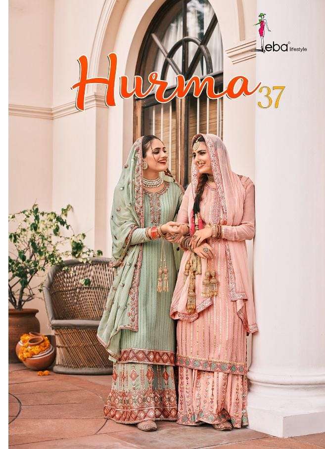 Eba Lifestyle Hurma Vol 37 Faux Georgette with Embroidery Work Dress Material at Wholesale Rate