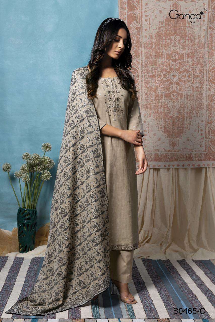Ganga Nimma 465 Series Premium Jacquard With Heavy Embroidery Work suit collection