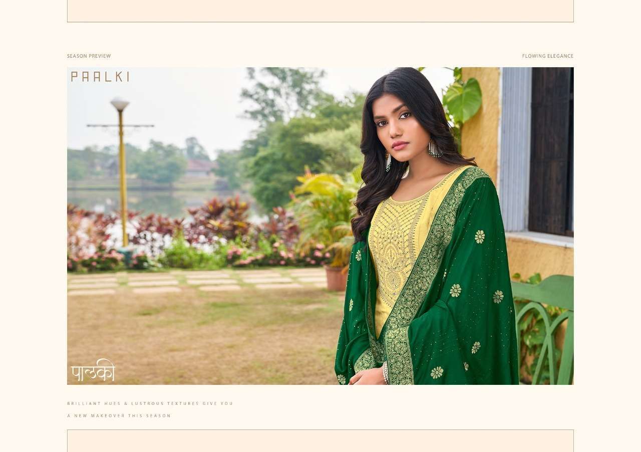 Kessi Fabrics Four Dots Paalki Pure Viscose Weaving Muslin With Fancy Embroidery Work Dress Material at Wholesale Rate
