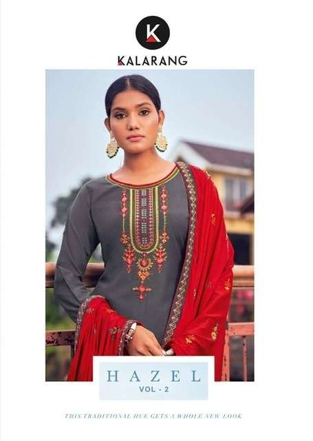 Kessi Fabrics kalarang hazel vol 2 parampara silk with embroidery work dress material at wholesale Rate 
