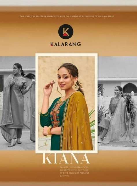 Kessi fabrics kalarang kiana jam silk cotton with embroidery work dress material at wholesale Rate 