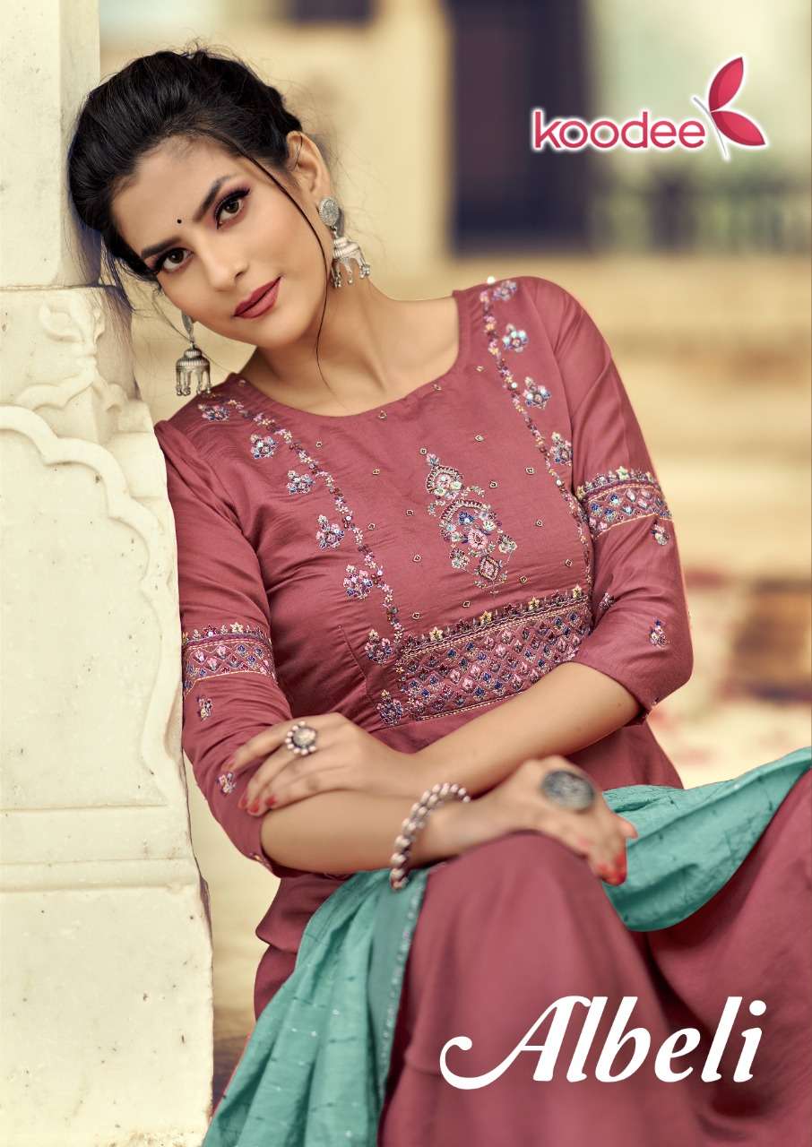 Koodee Albeli Vol 1 Pure Modal Silk with Embroidery Work Readymade Suits at Wholesale Rate