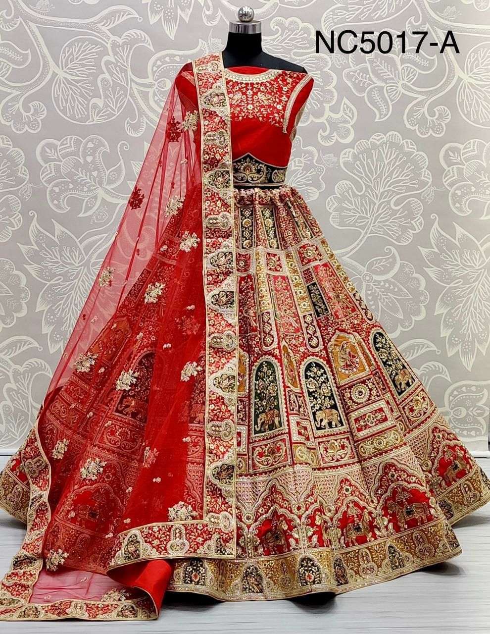 Latest Designer Slub Silk with Heavy Embroidery Work Wedding Bridal Lehenga Choli Collection at Wholesale Rate