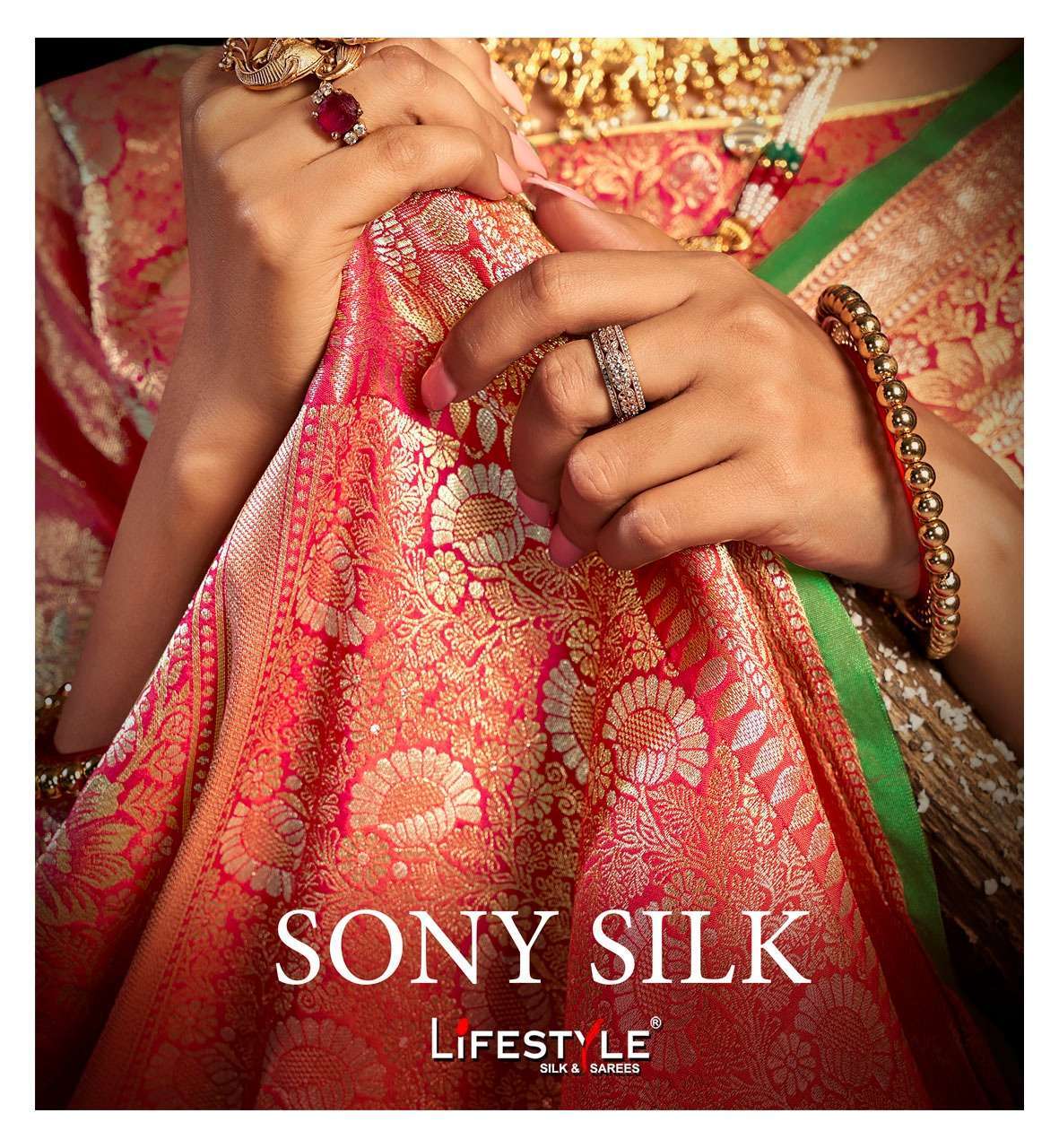 Lifestyle Sarees Sony Silk Traditional Lichi Silk Sarees Collection at Wholesale Rate