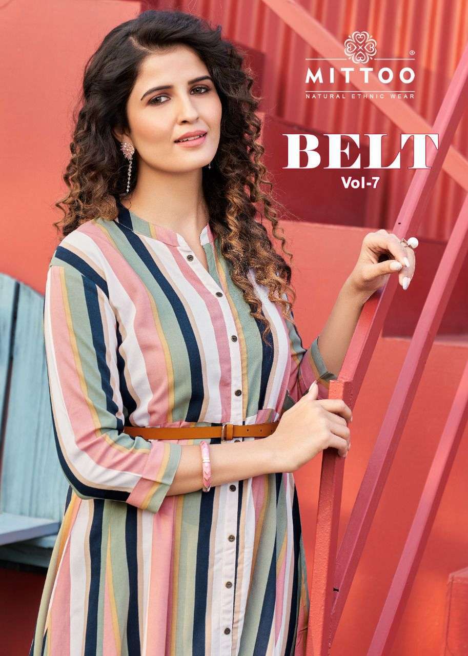 Mittoo Belt Vol 7 Printed Rayon Readymade Kurtis Collection at Wholesale Rate