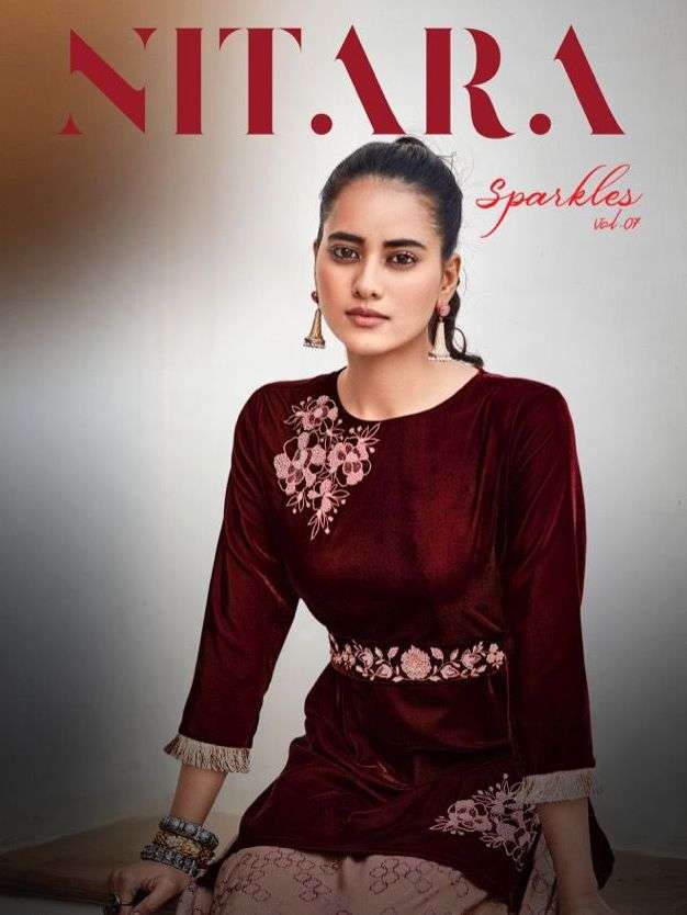 Nitara Sparkles Vol 7 Designer Silk with Work Readymade Top with Skirt at Wholesale Rate
