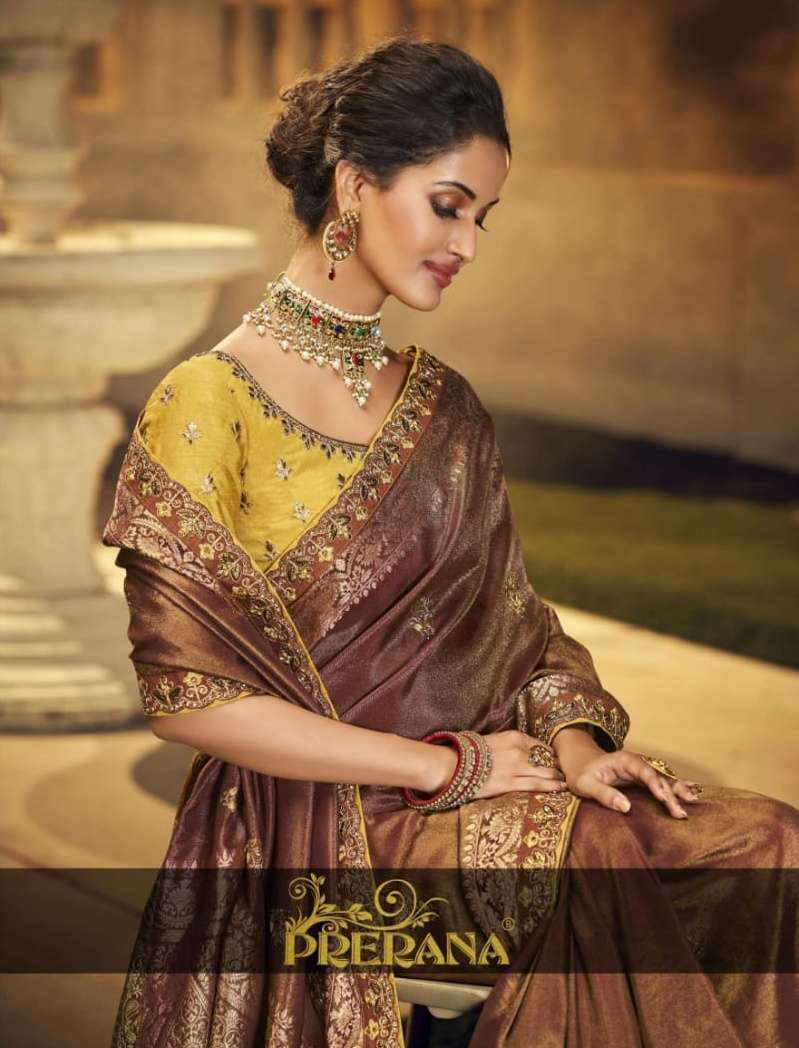 Prerana Silk 1501 to 1509 Series Designer Fancy Fabric Sarees Collection for wedding at Wholesale Rate