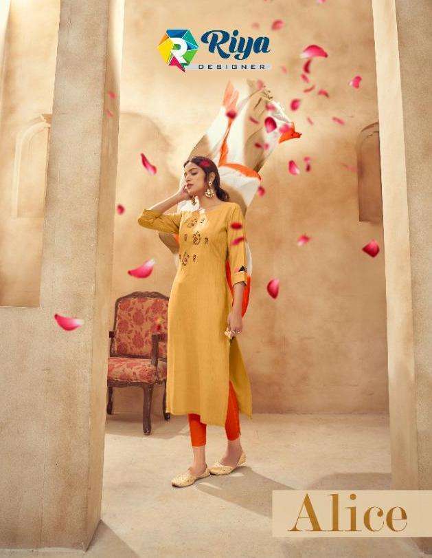 Riya Designer Alice Rayon with Embroidery Work Readymade Suits at Wholesale Rate