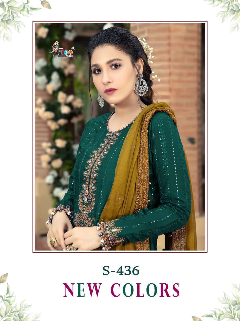 Shree Fabs S 436 New Colors Georgette with embroidery Work Pakistani Dress Material at Wholesale Rate