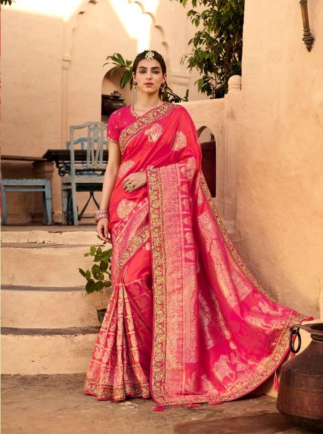Shree Motram Silk With Embroidery Work Party wear saree