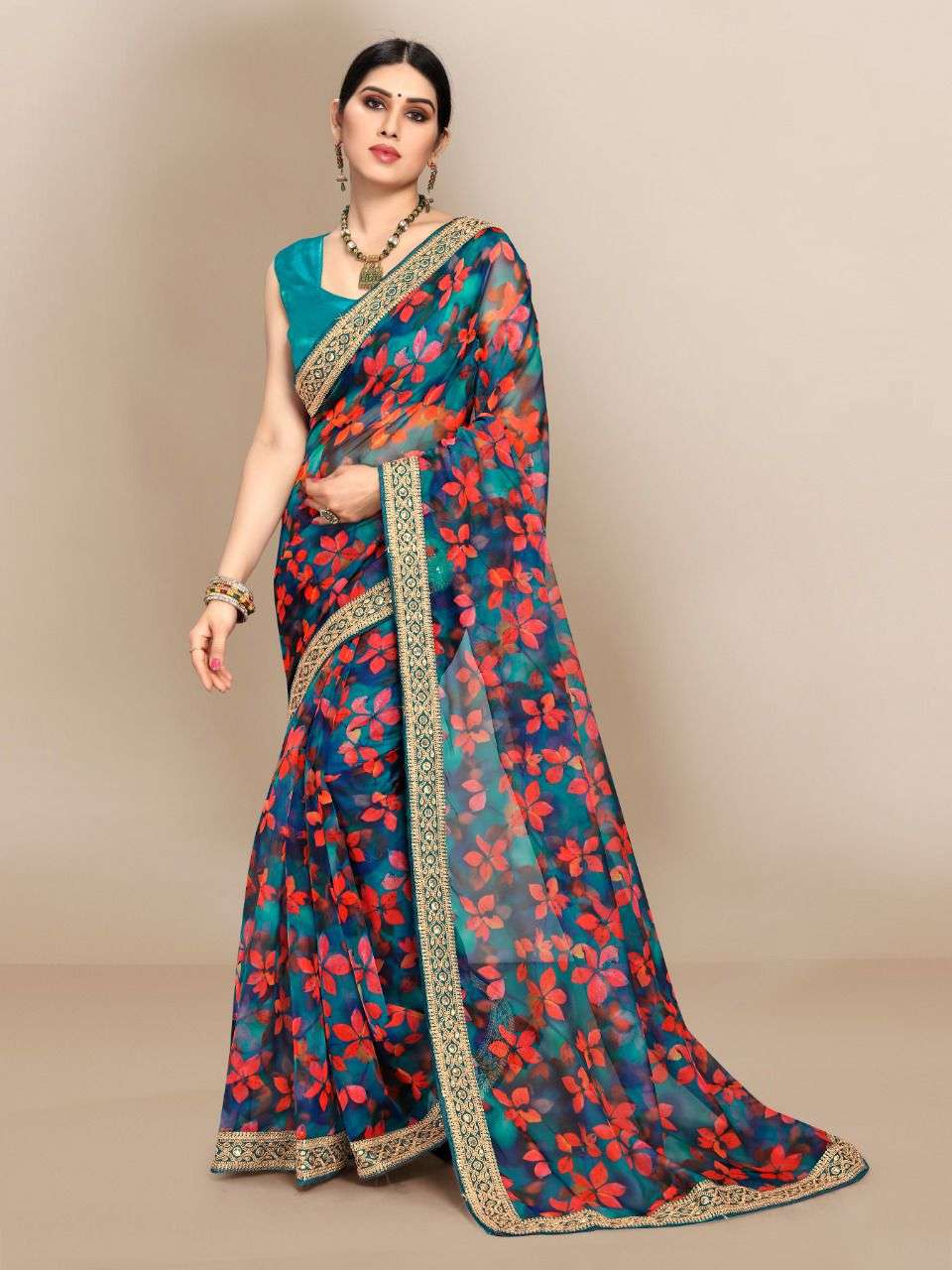 Slyvie vol 5 organza silk with printed party wear saree collection