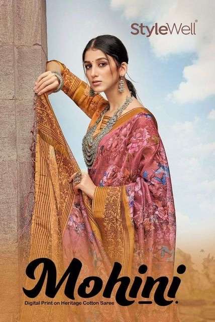 Stylewell mohini digital Printed cotton sarees collection at Wholesale Rate 