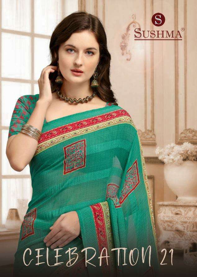 Sushma Celebration Vol 21 Printed Fancy Fabric Sarees at Wholesale Rate