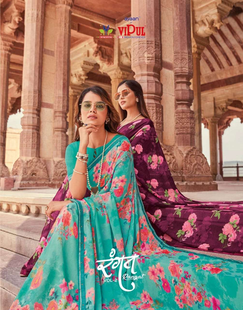 Vipul ranghat vol 2 georgette party wear saree collection