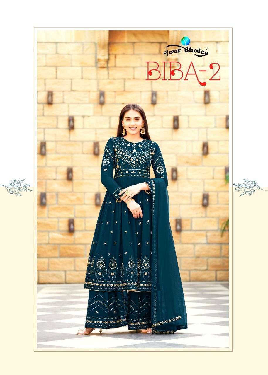 Your Choice Biba Vol 2 Blooming Georgette with Embroidery Work Dress Material at Wholesale Rate