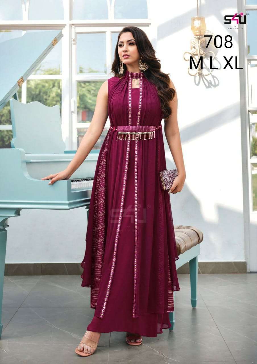 Buy Pink Rayon Embroidered Readymade Trendy Gown Online  Indian Ethnic Wear   Gown