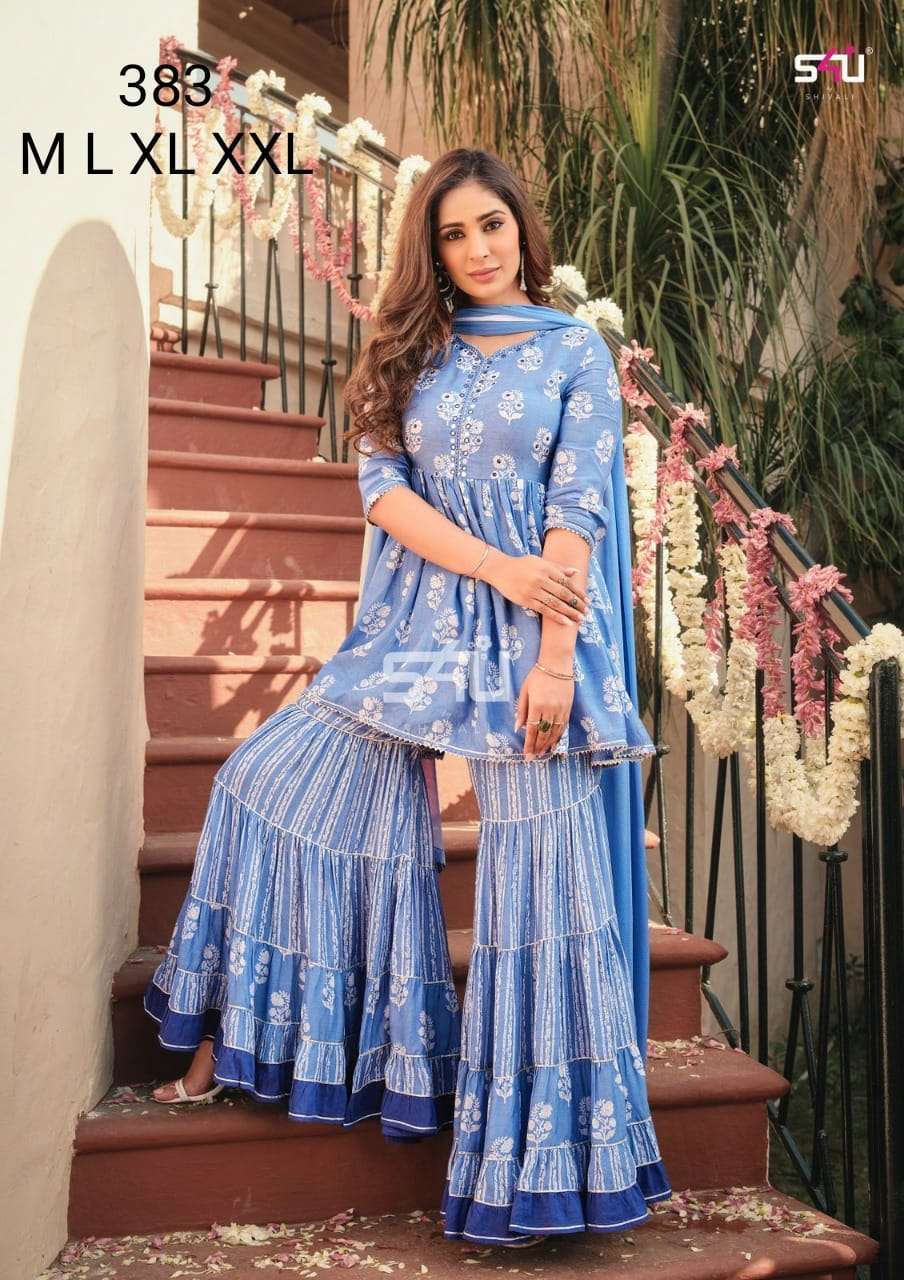 Indian Ethnic Peplum Kurti Sharara Dupatta Set Salwar Kameez for Girls  Pakistani Designer Salwaar Suit With Hand Work for Women - Etsy Israel