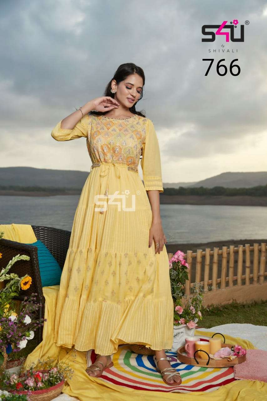 Kajal Style Fashion Color Bar Vol 5 Classy Rayon Designer Gown Style Kurti   Rehmat Boutique