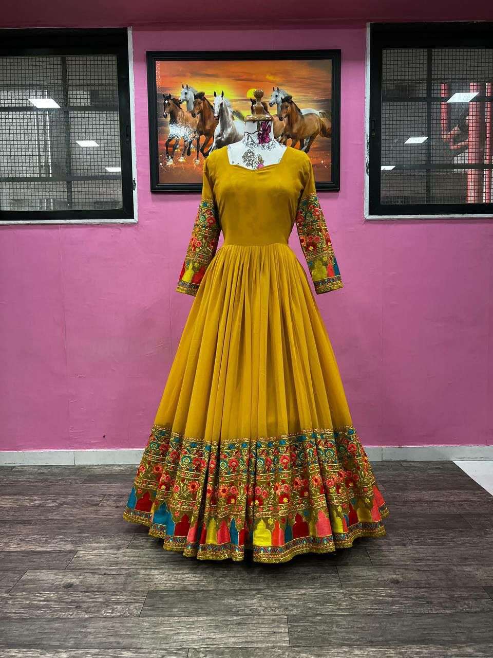 Launching New Designer Wedding Wear Look Velvet Gown & Dupatta Set. –  Sareevillahub