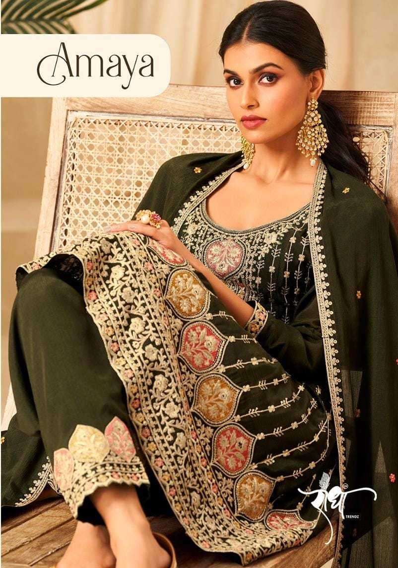 Buy Brown Upada Silk Hand Embroidered Sequins Zari Panelled Lehenga Set For  Women by Enamour By Radha Online at Aza Fashions.