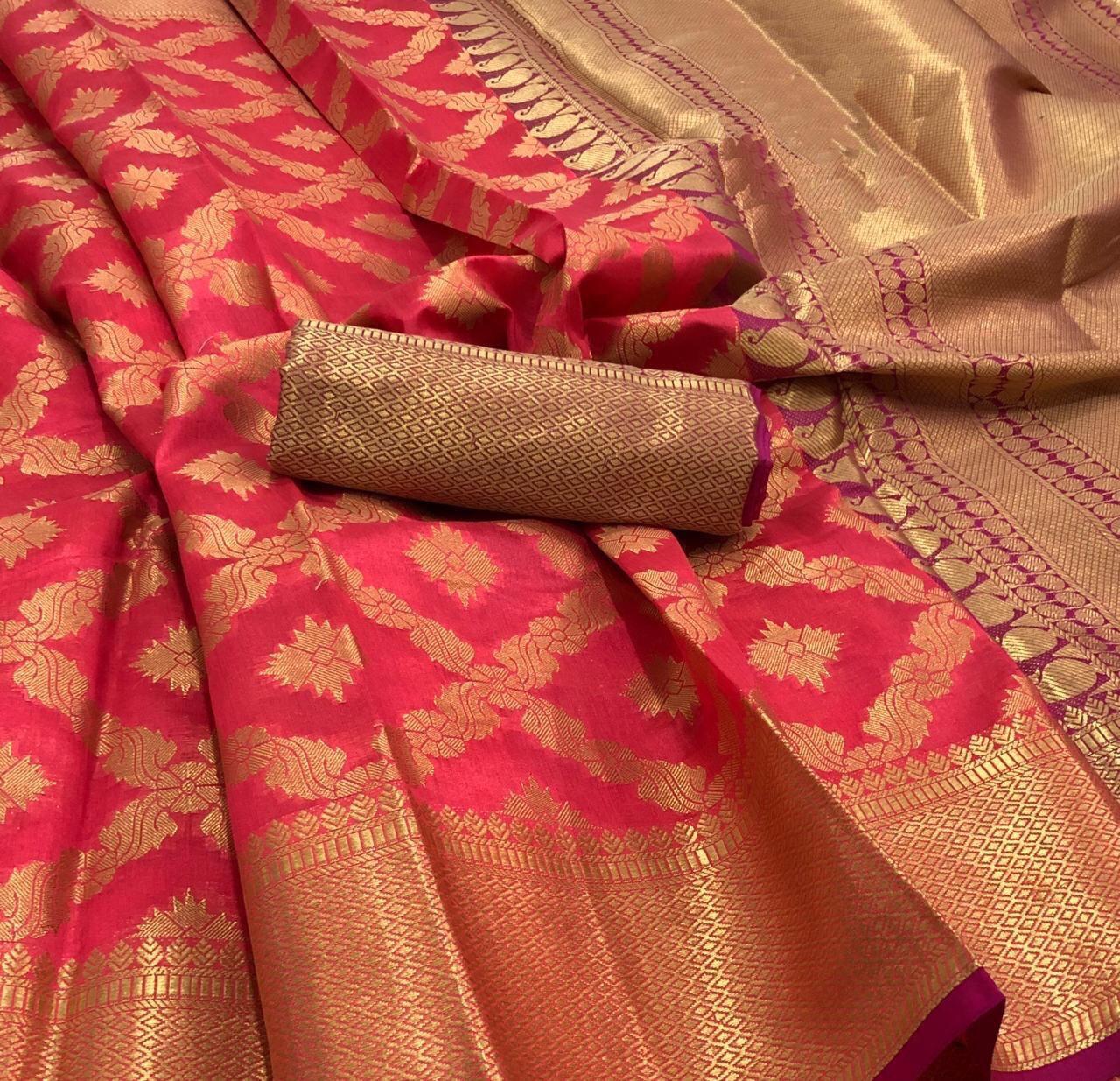 Krystal Silk Designer Weaving Silk Sarees Collection At Wholesale Rate