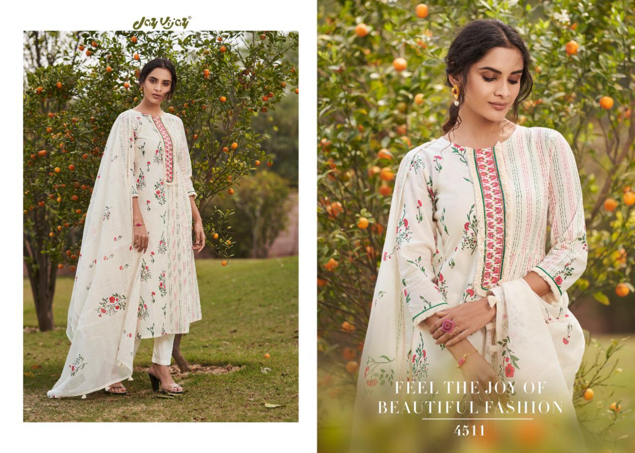 Jay Vijay Blaze Printed Pure Cotton Jacquard Dress Material Collection ...