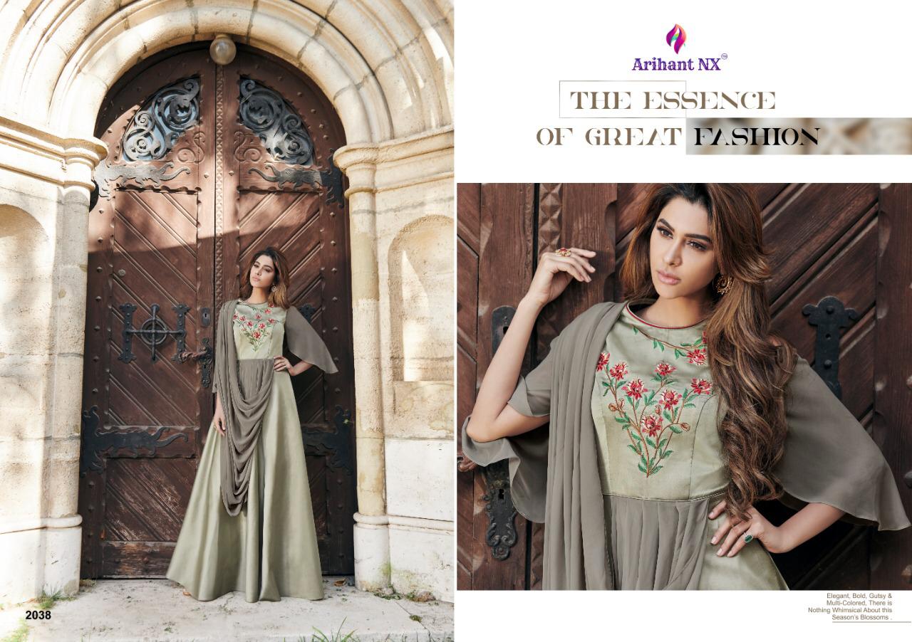Arihant Nx Floret Vol 6 Designer Satin Silk With Work Readymade Gown ...