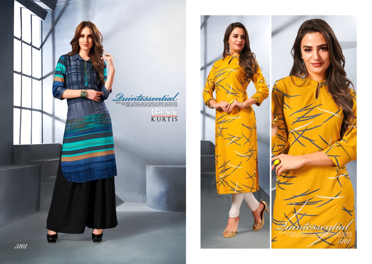 Vaishali Fashion Fiesta Printed Rayon Readymade Kurtis At Wholesale Rate