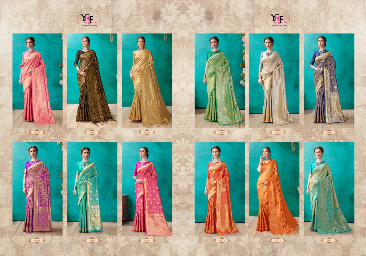 Ynf Omnah Vol 3 Designer Banarasi Silk Sarees Collection At Wholesale Rate