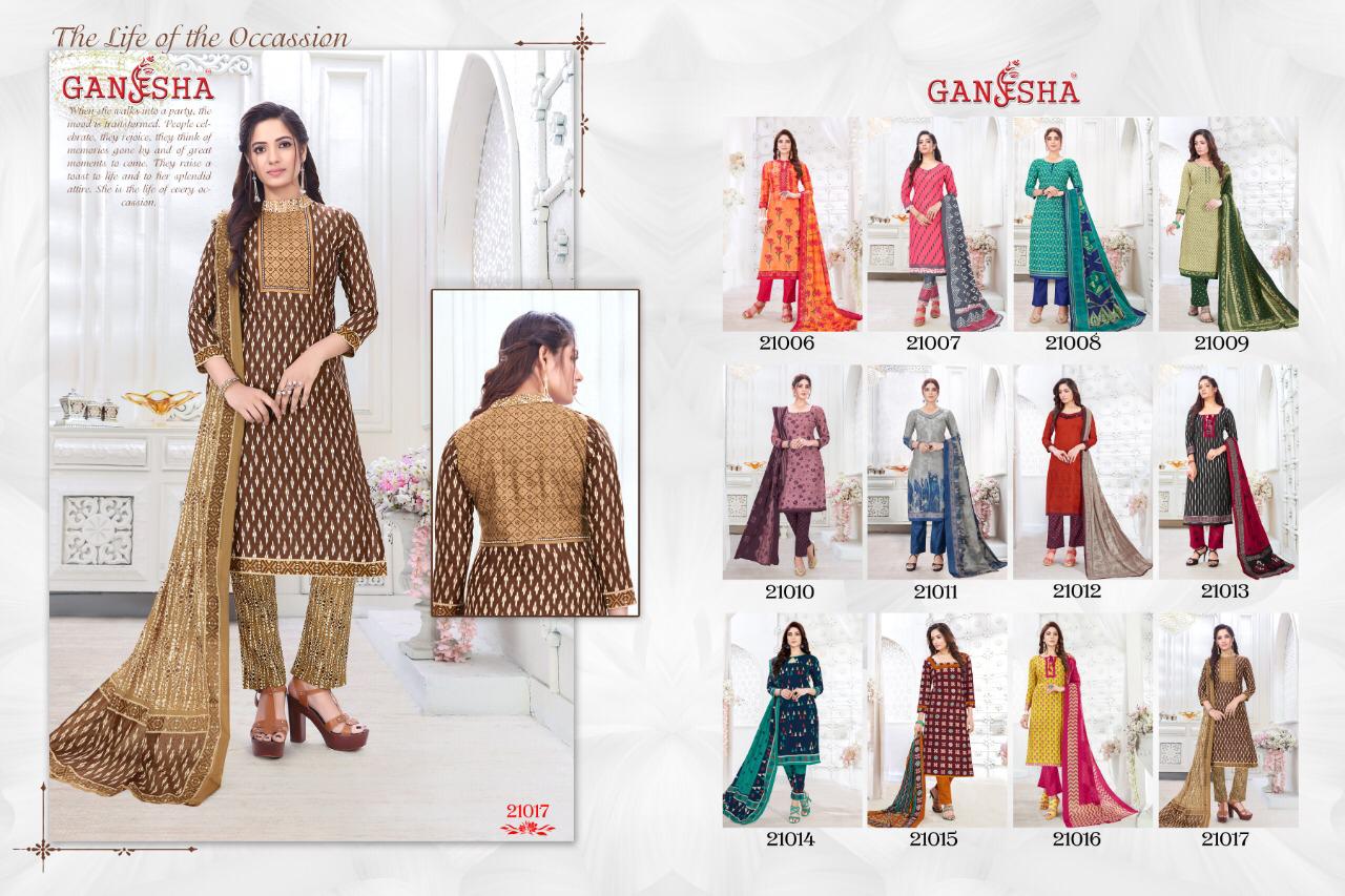Falak International Ganesha Vol 21 Printed Pure Cotton Dress Material ...