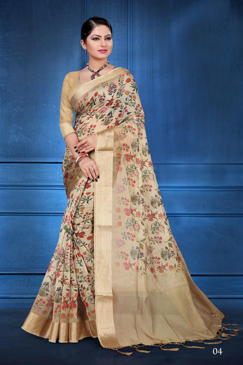 Orgenza With Digital Print Sarees At Wholesale Rates